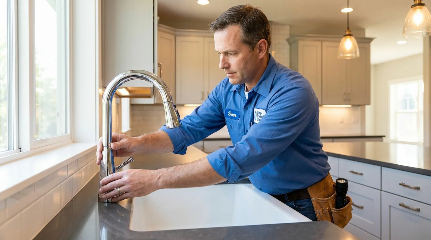 Kitchen faucet installation by Johns Plumbing LLC in Whiteland